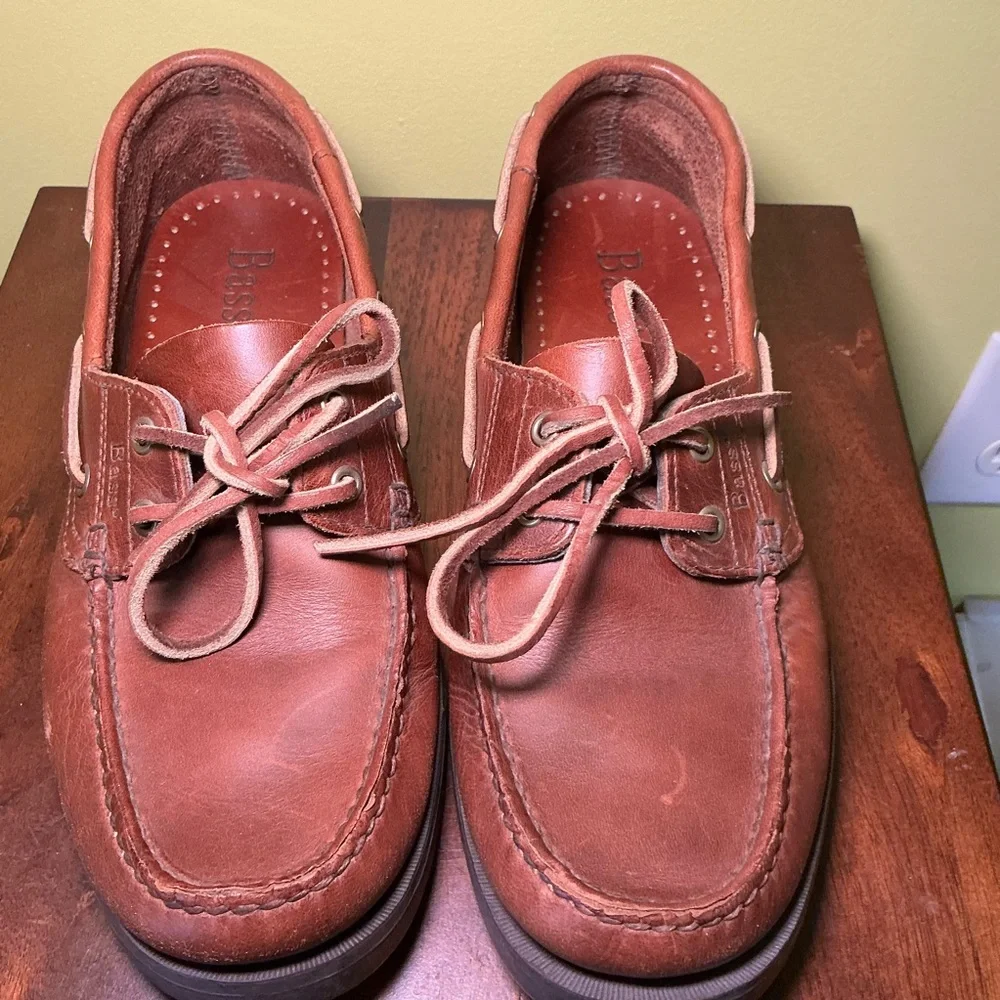 Gh bass Mens Brown Leather Boat Shoes